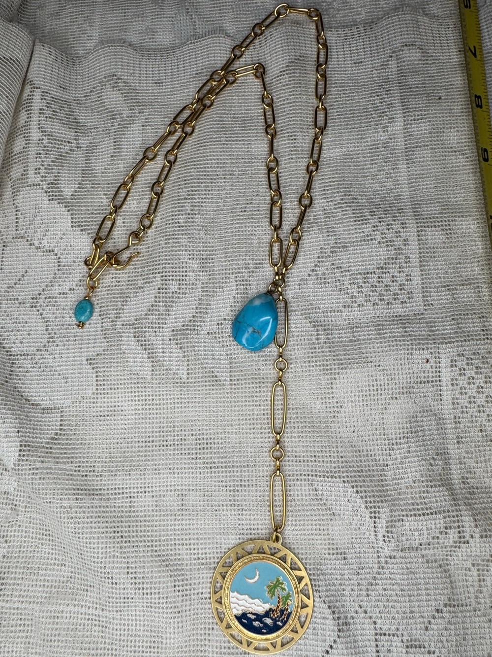 Brinker + Eliza B&E Ocean Beach Theme Pendant Chain Link Necklace